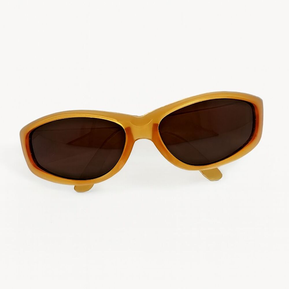 VTG Orange Round Sunglasses Thick Frame Retro 70s Style UV Thint Eyewear USED